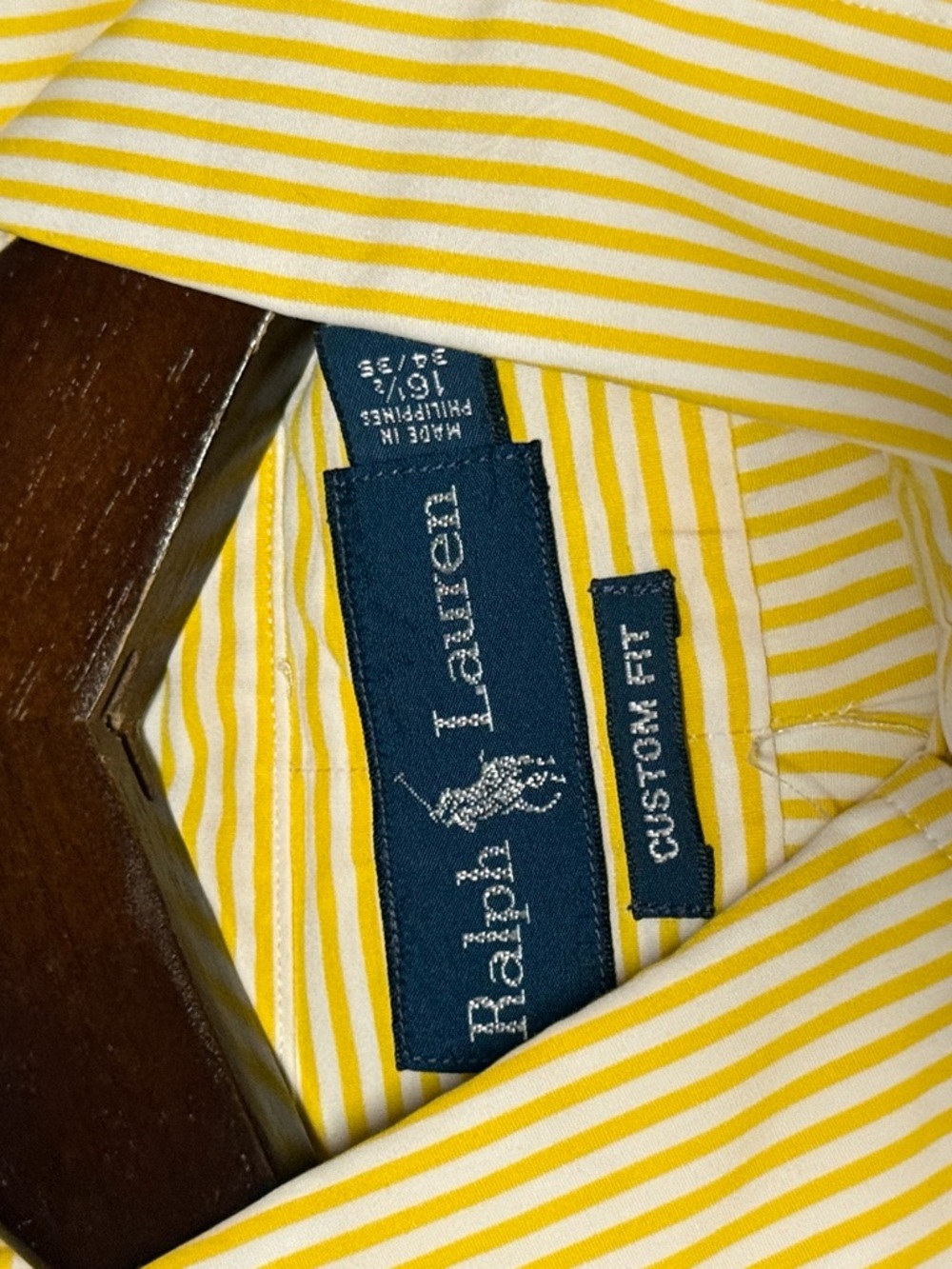 Ralph Lauren Yellow & White Striped Button-Up Shirt